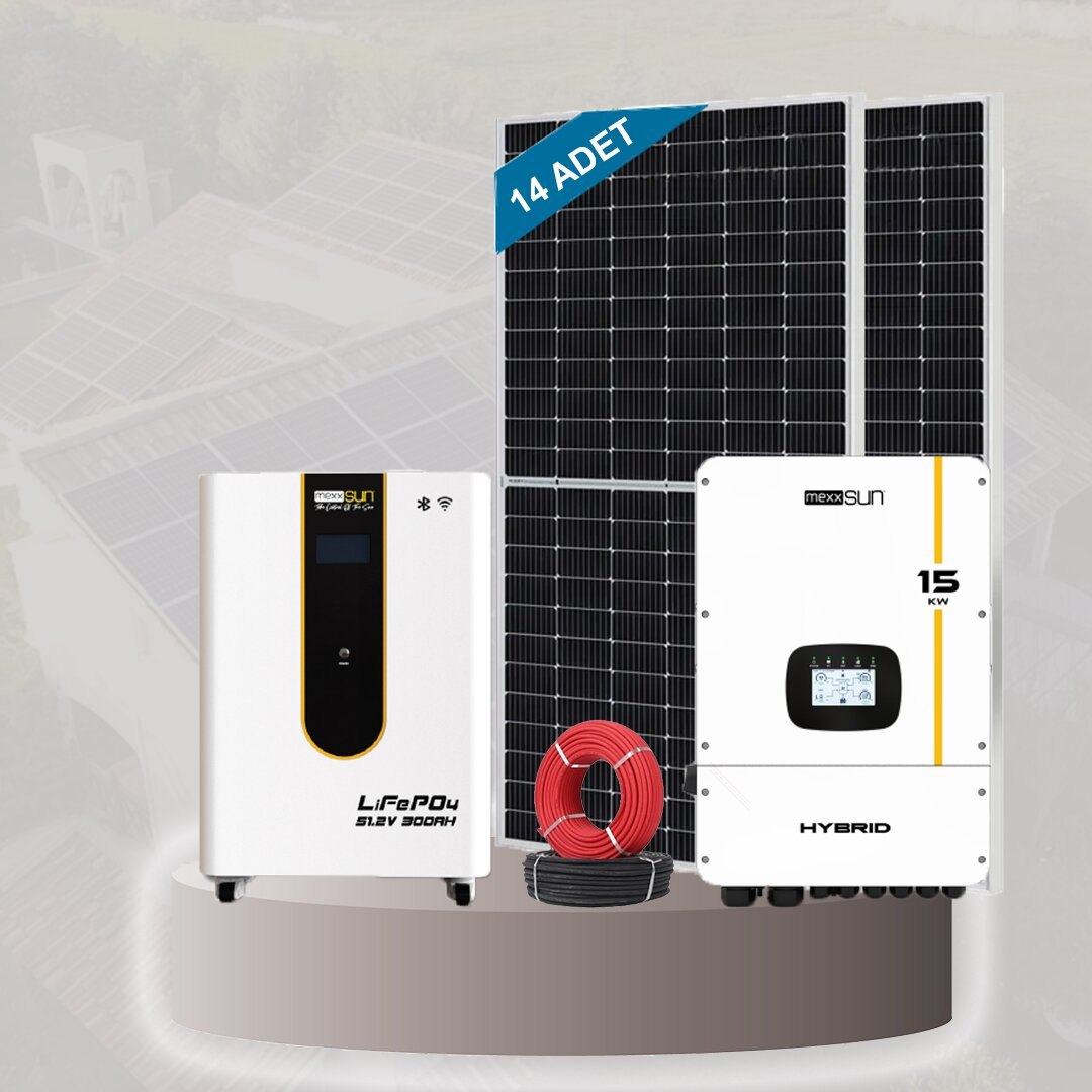Cks Enerji 15 kW Villa ve Müstakil Ev Hibrit GES Paketi | Akülü Güneş Enerjisi Sistemi
