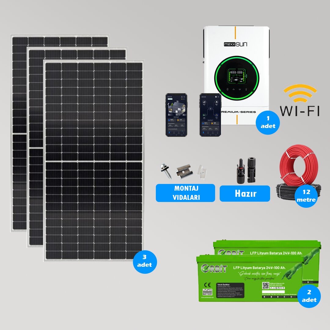 CKS ENERJI 4 kW Lityum Akülü Hazır Solar Paket Kolay Kurulum (ORTA PAKET)