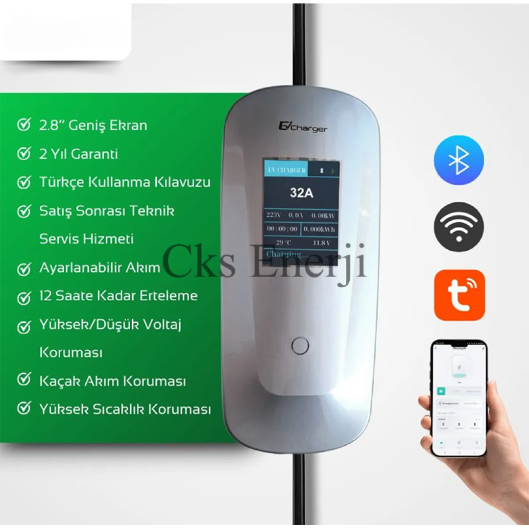 22 kW Taşınabilir Hızlı Araç Şarj İstasyonu Çanta ve Dönüştürücü Hediyeli 22 kW Taşınabilir Hızlı Araç Şarj İstasyonu Çanta ve Dönüştürücü Hediyeli