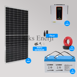 Mini Bağ Evi ve Karavan Solar Güneş Enerji Sistemi 2500W Depolama 1kW Akıllı İnverter