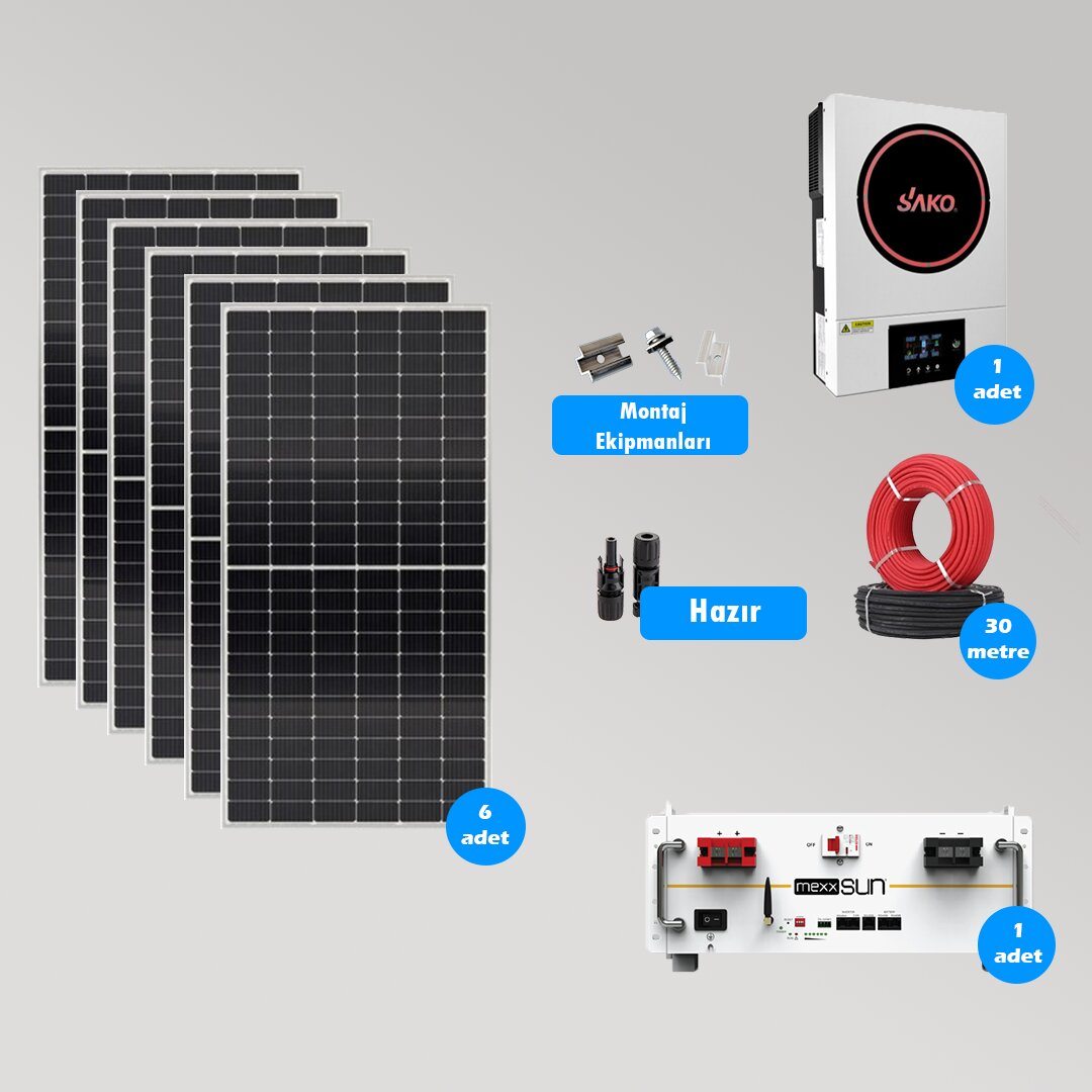CKS ENERJI 6.2 kW Lityum Akülü Hazır Solar Paket Kolay Kurulum (ORTA PAKET)