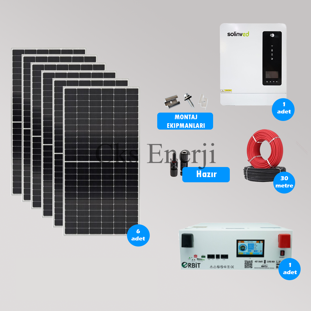 CKS ENERJI 6.2 kW Lityum Akülü Hazır Solar Paket Kolay Kurulum(ORTA PAKET) CKS ENERJI 6.2 kW Lityum Akülü Hazır Solar Paket Kolay Kurulum(ORTA PAKET)