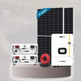 Cks Enerji 15 kW Villa ve Müstakil Ev Hibrit GES Paketi | Akülü Güneş Enerjisi Sistemi