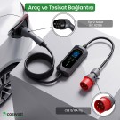 Cks Enerjİ Taşınabilir Şarj Cihazı 11 kW 3P-16A Tip-2 5x16A Fiş 380V AC Ev Tipi Dönüştürücü Kablo ve Taşıma Çantası Hediyeli ( 10 METRE KABLO)