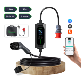 Cks Enerji 22 Kw Taşınabilir Hızlı Araç Şarj İstasyonu Çanta ve Dönüştürücü Hediyeli 8m Kablolu (YERLİ ÜRETİM)