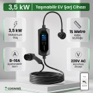 Cks Enerji Taşınabilir Elektrikli Araç Şarj Cihazı 3,5 Kw 16A Monofaze Schuko Fiş 15 Metre(Türkçe Menü) YERLİ ÜRETİM