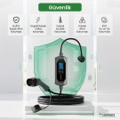 Cks Enerji Taşınabilir Elektrikli Araç Şarj Cihazı 3,5 Kw 16A Monofaze Schuko Fiş 10 Metre(Türkçe Menü) YERLİ ÜRETİM