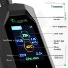 Elektrikli Araba Taşınabilir Şarj Istasyonu 7 Kw / 32A / Tip-2 / 3X32A Fiş / Monofaze / 5m / Çantalı / Ev Tipi Dönüştürücü Kablolu(TÜRKÇE MENÜ) YERLİ ÜRETİM
