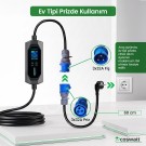 Cks Enerji Elektrikli Araç Taşınabilir Şarj Istasyonu 7 Kw 32a Tip-2 3x32a Türkçe Menü(8 METRE KABLOLU)