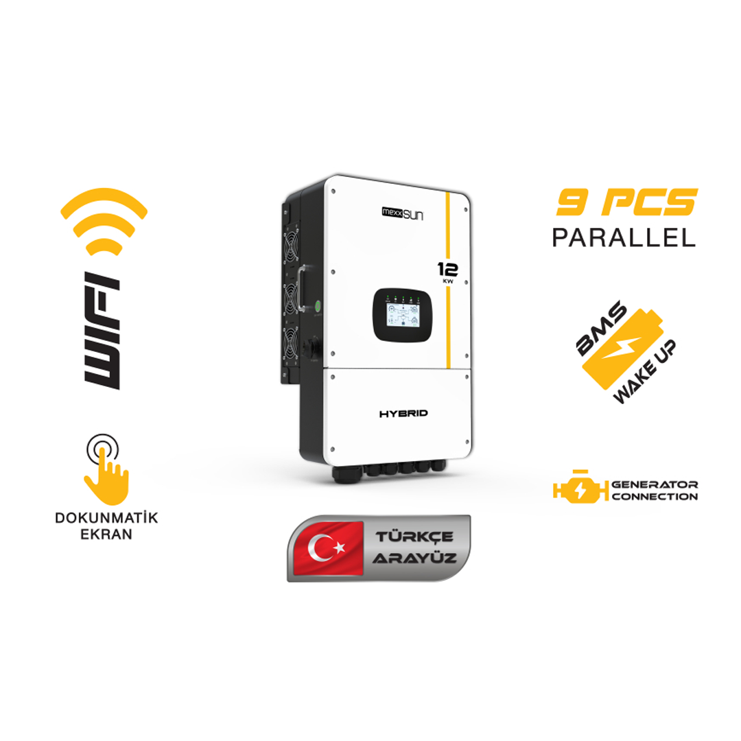Mexxsun 12kW Hibrit Monofaze LV On-Grid İnverter