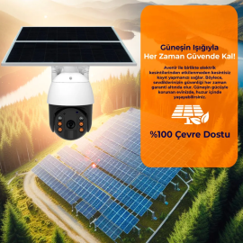CksEnerji Sim Kartlı 360 Hareketli Güneş Enerjili 1080p Kamera Türkçe Program Son Sürüm 7/24 KAYIT PTZ 4G