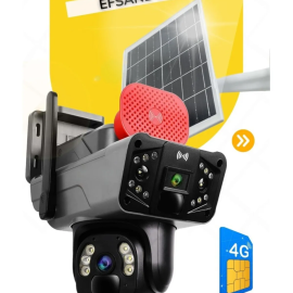 CksEnerji 6MP 2 Kameralı Güneş Enerjili PTZ 4G Sim Kartlı 256 GB SD Kart Destekli Kamera 360° Dönebilir