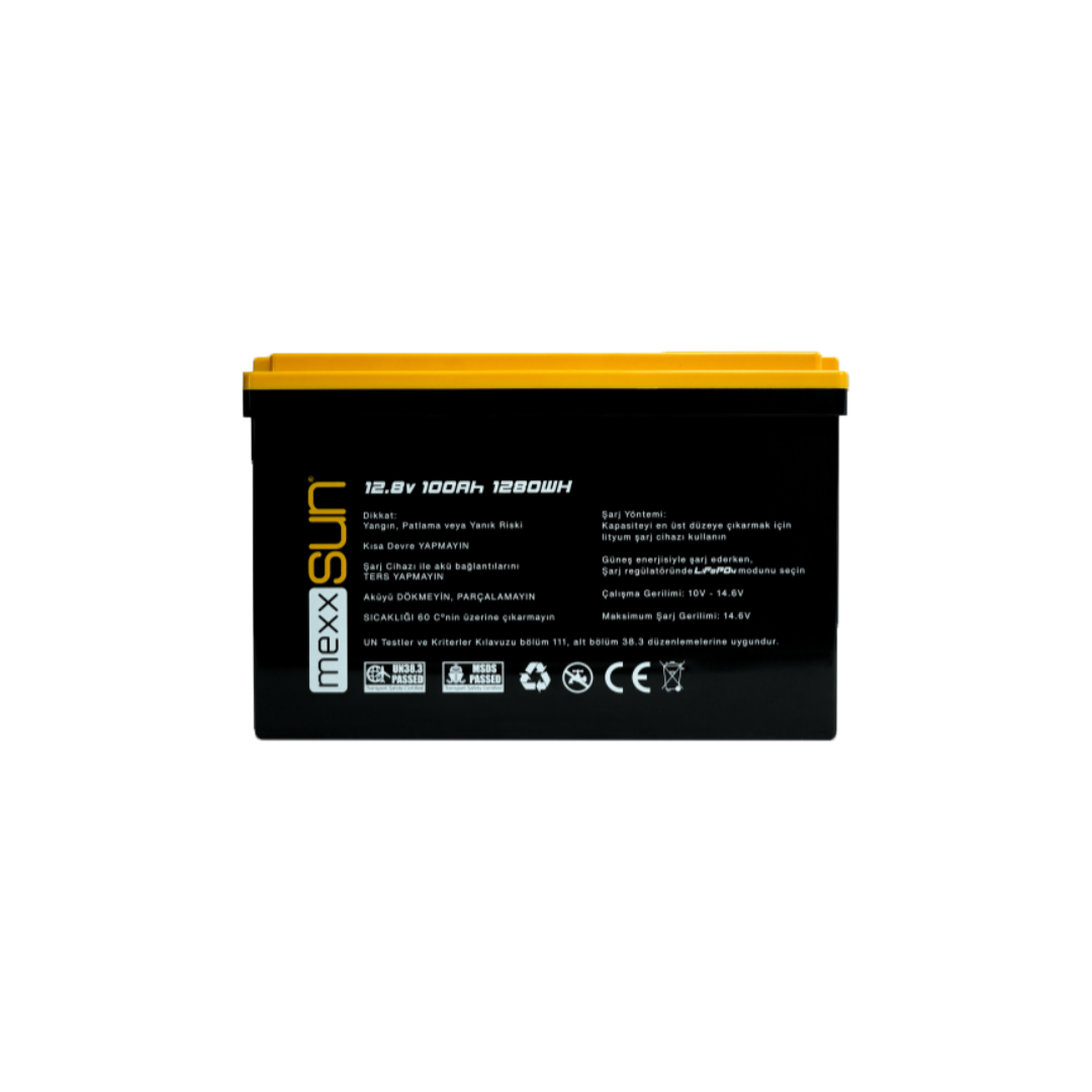 Mexxsun 12,8 V 100 Ah Lityum Demir Fosfat Akü LiFePo4