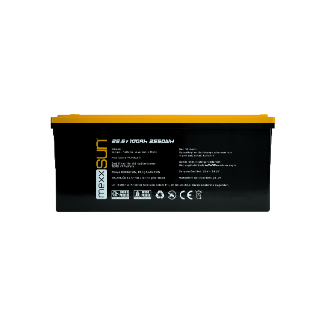 Mexxsun 25.6 V 100 Ah Lityum Akü LiFePo4