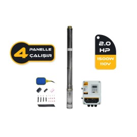 DC Pompa 2Hp / 1500W / 110V DC Solar Dalgıç Pompa