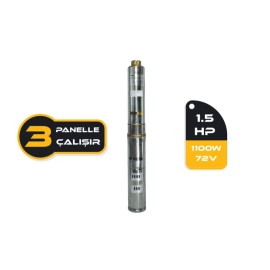 DC Pompa 1.5Hp / 1100W / 72V DC Solar Dalgıç Pompa