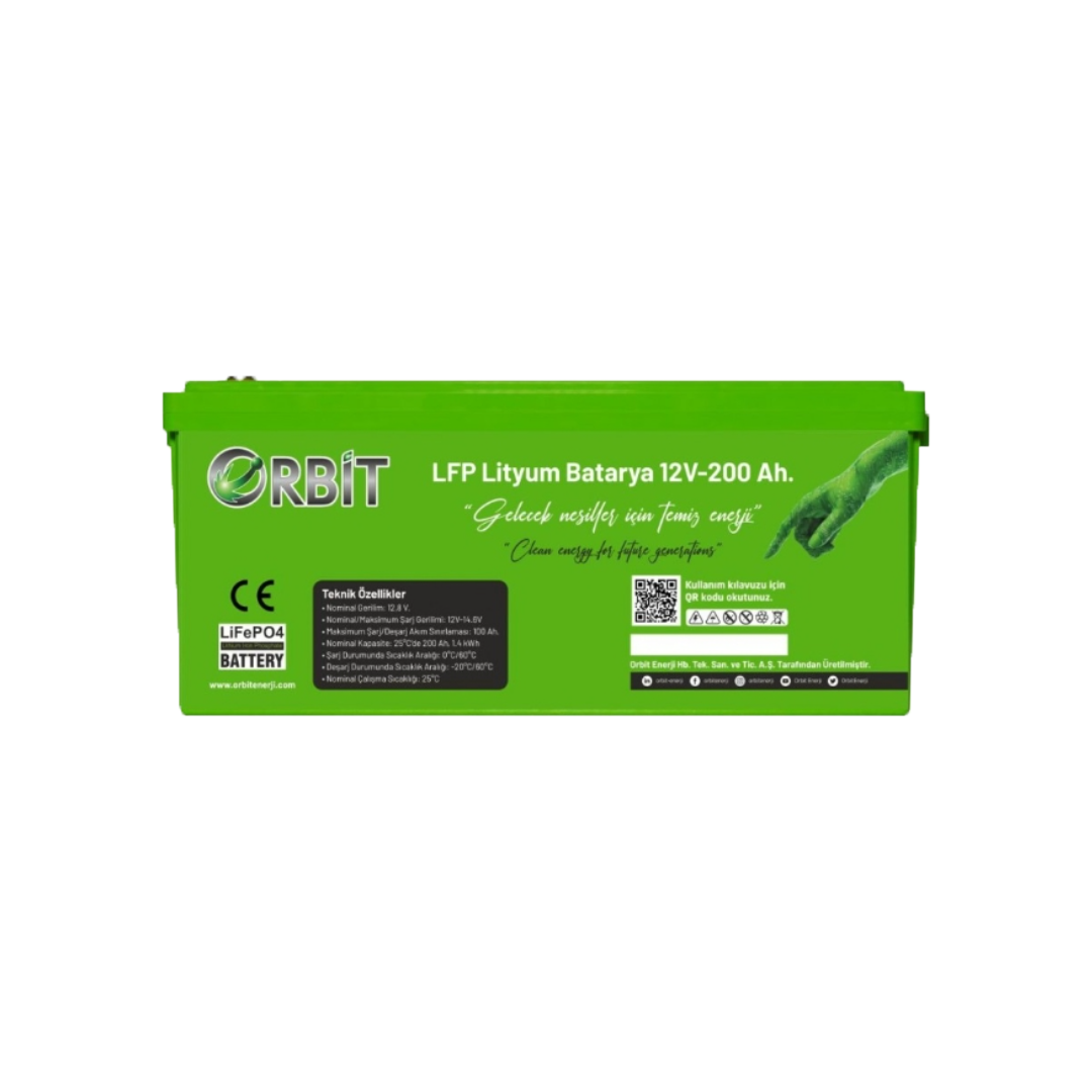 12V 200Ah Kasa Tipi Lityum Akü LiFePO4 Batarya ABS Kasa