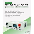 48V 100Ah Kasa Tipi Lityum Akü LiFePO4 Batarya Ekranlı