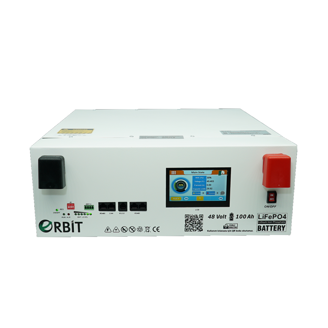51.2V 100Ah Ekranlı Bluetooth LifePO4 Lityum Akü 6000 Döngü 1C
