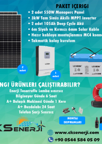 CKS ENERJI 3kW Hazır Solar Paket Kolay Kurulum(MİNİMUM PAKET)