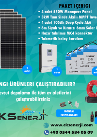 CKS ENERJI 3 kW Hazır Solar Paket Kolay Kurulum(ORTA PAKET)