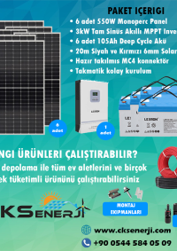 CKS ENERJI 3kW Hazır Solar Paket Kolay Kurulum(MAKSİMUM PAKET)