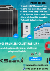 CKS ENERJI  6.2 kW Hazır Solar Paket Kolay Kurulum(ORTA PAKET)