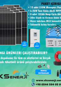 CKS ENERJI  6.2 kW Hazır Solar Paket Kolay Kurulum(MAKSİMUM PAKET)