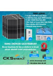 CKS ENERJI  6.2 kW Hazır Solar Paket Kolay Kurulum(MAKSİMUM PAKET)