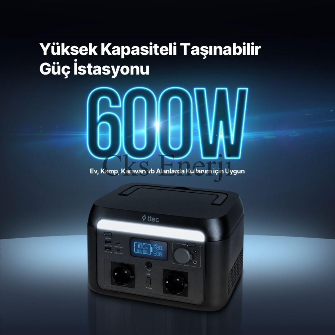 ttec PowerMax Pro 600W Taşınabilir Güç İstasyonu ttec PowerMax Pro 600W Taşınabilir Güç İstasyonu