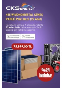 455W Monoperc Güneş Paneli Palet Bazlı(22 Adet)