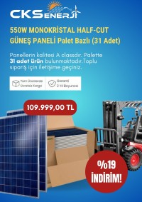 550W Monoperc Half-Cut Günes Paneli Palet Bazlı(31 Adet)