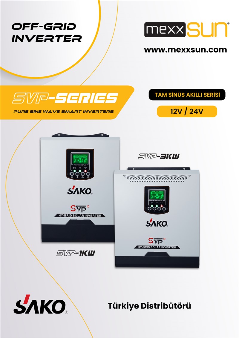 SAKO İnverter SVP-1kW Tam Sinüs Akıllı 12V 1000W