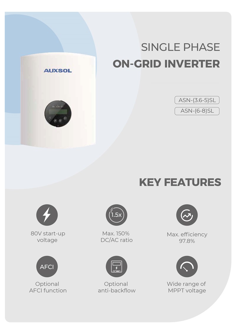 AUXSOL İnverter 3.6kW Monofaz