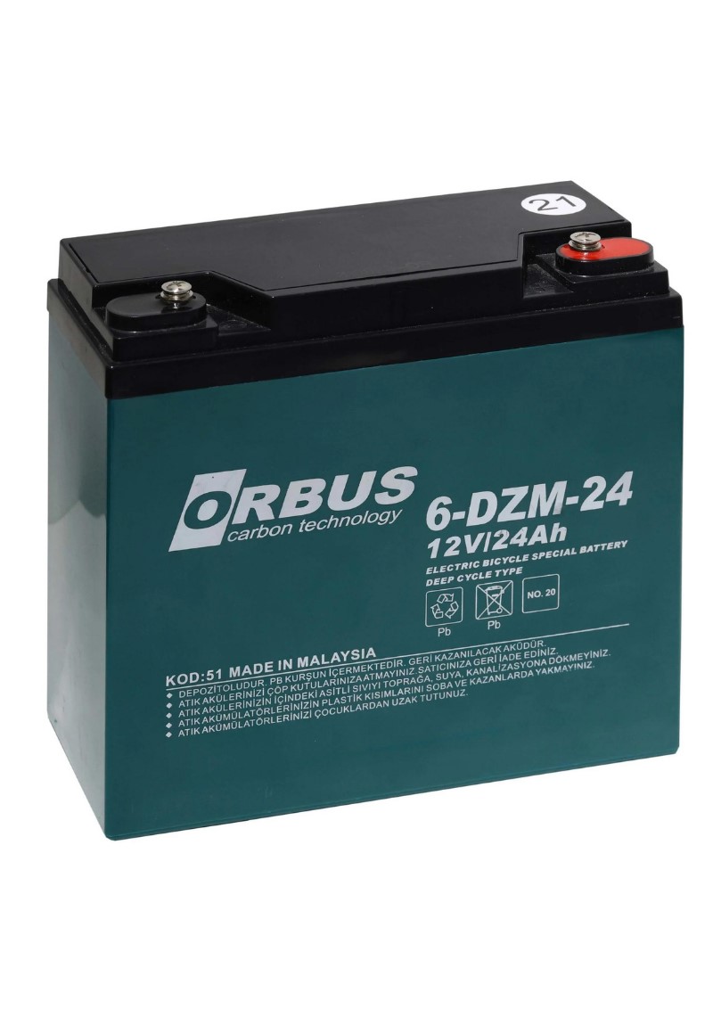 ORBUS Elektrikli Bisiklet Aküsü 12V 24Ah