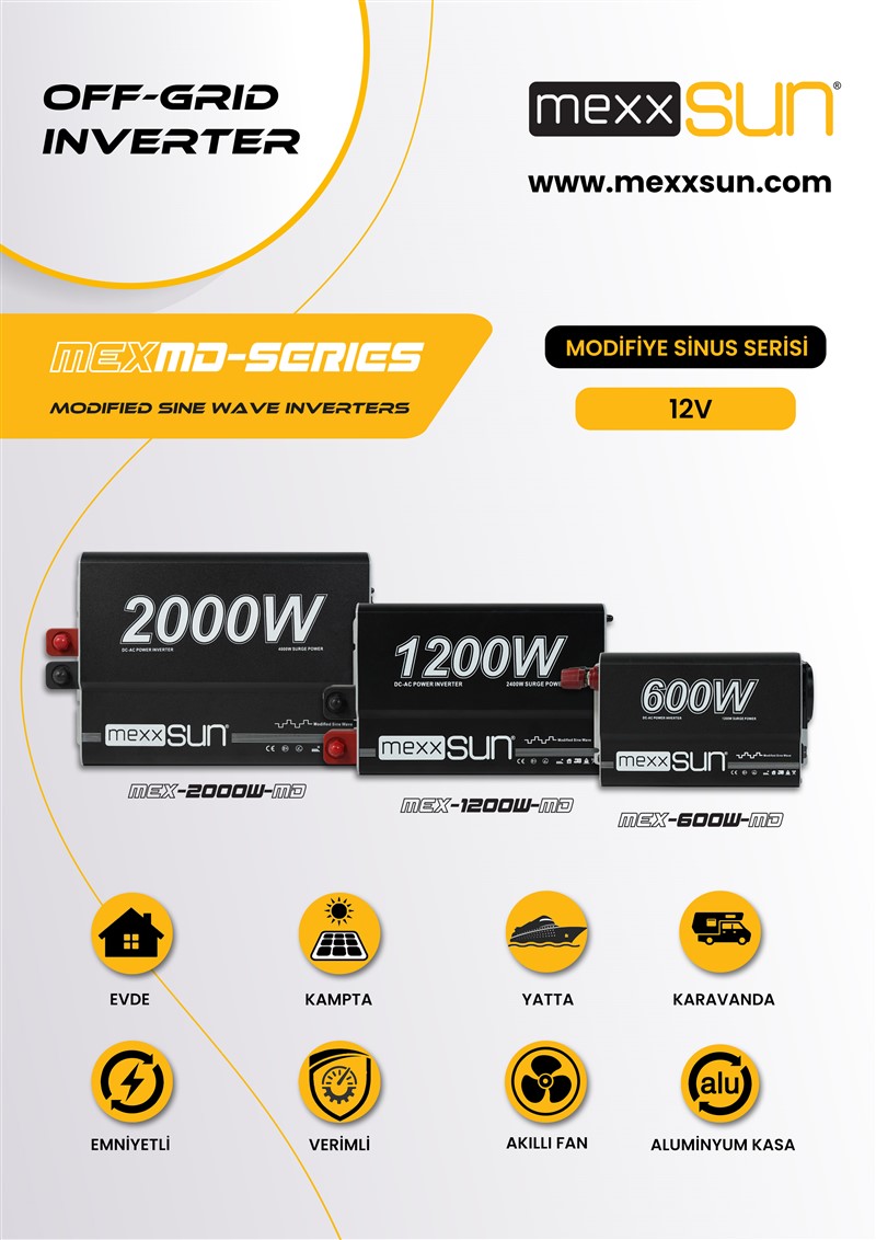 MEXXSUN İnverter Modifiye Sinüs 12V 600W