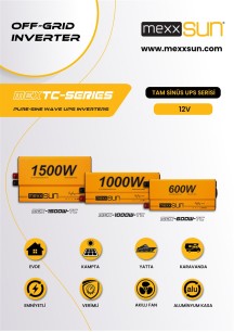 MEXXSUN İnverter Tam Sinüs UPS (Remote Ekran) 12V 1500W