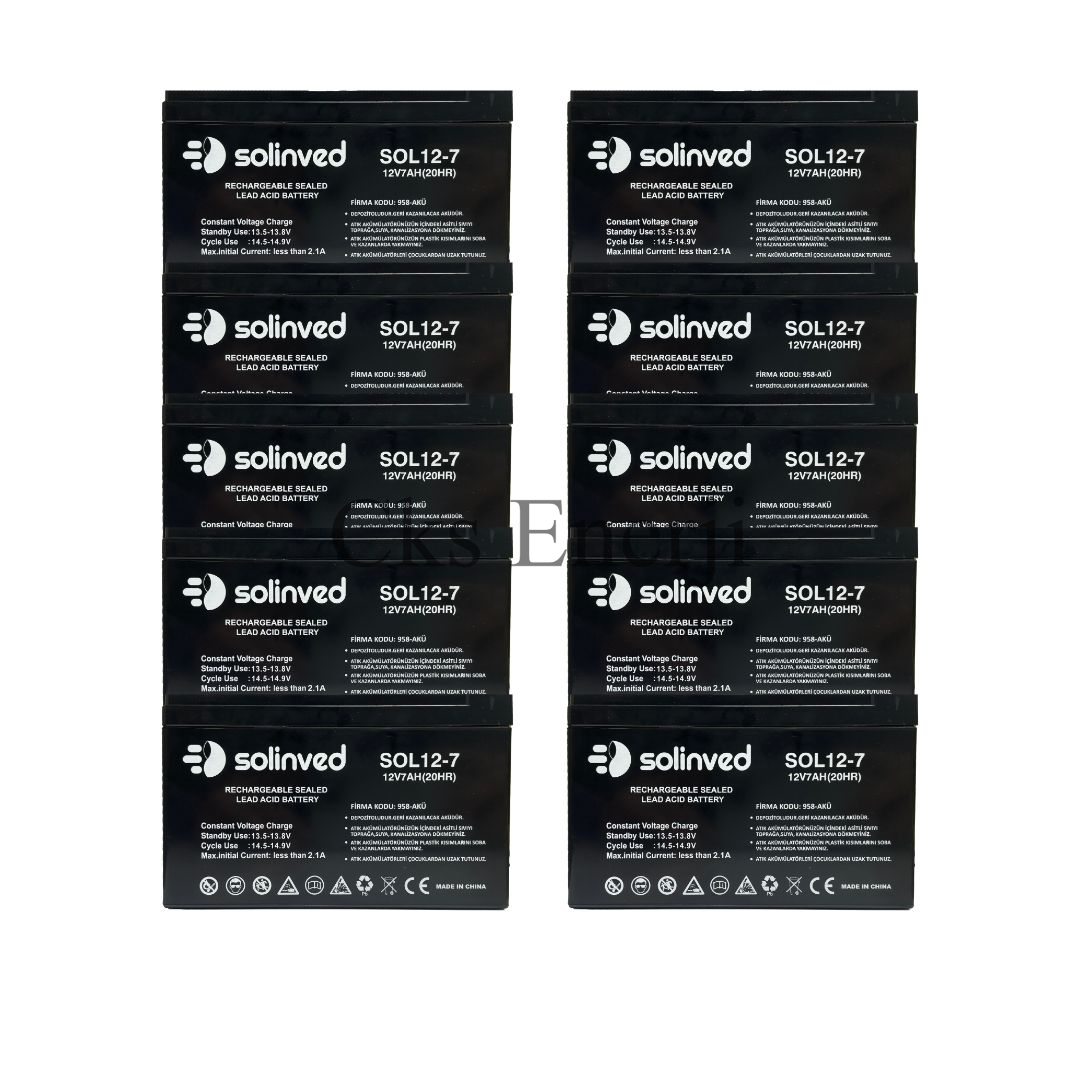 12V 7AH Ups Ve Alarm Aküsü 2 Yıl Garantili (10 ADET)