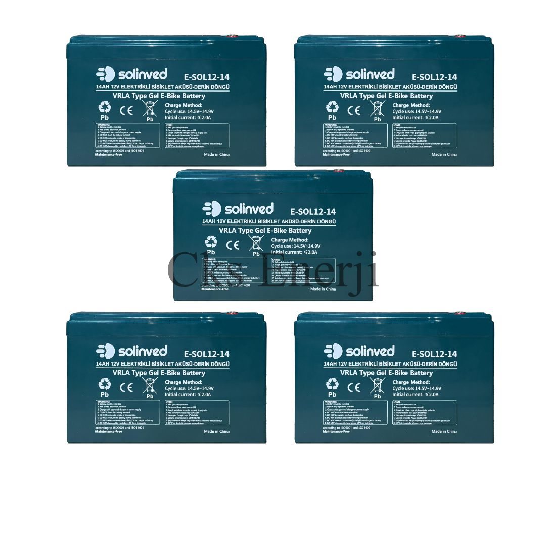 12V 14AH VRLA Tipi Elektrikli Bisiklet Aküsü 2 Yıl Garantili (5 ADET) 12V 14AH VRLA Tipi Elektrikli Bisiklet Aküsü 2 Yıl Garantili (5 ADET)