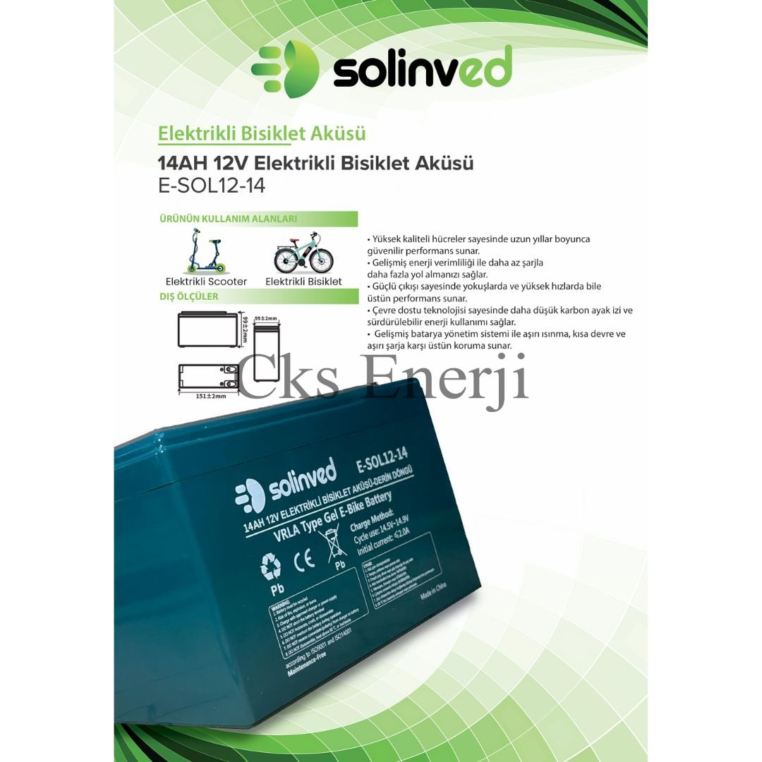 12V 14AH VRLA Tipi Elektrikli Bisiklet Aküsü 2 Yıl Garantili (5 ADET) 12V 14AH VRLA Tipi Elektrikli Bisiklet Aküsü 2 Yıl Garantili (5 ADET)