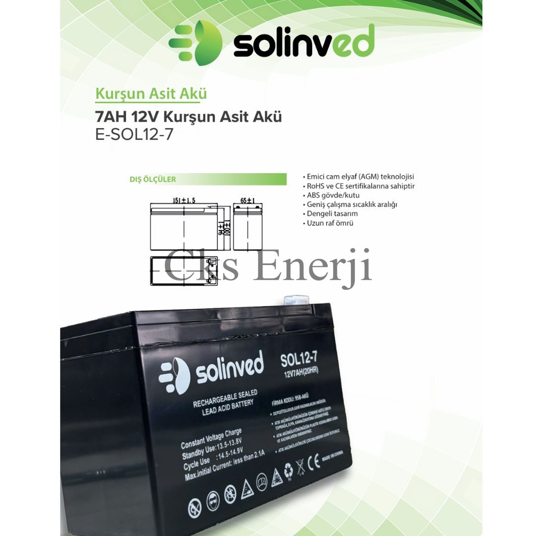 12V 7AH Ups Ve Alarm Aküsü 2 Yıl Garantili (10 ADET)