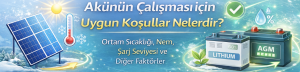 Akünün Çalışması için Uygun Koşullar Nelerdir?